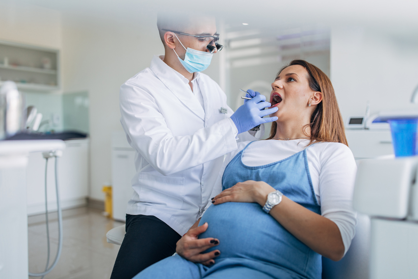 Pregnant lady at the dentist